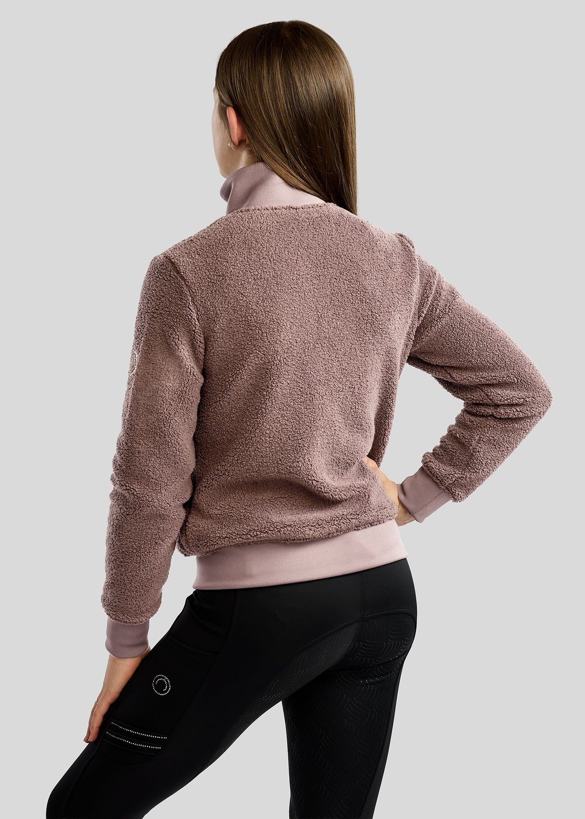 MoEbba Junior Chaqueta Teddy con Golden Quartz Crystal Tape - Nougat Brown