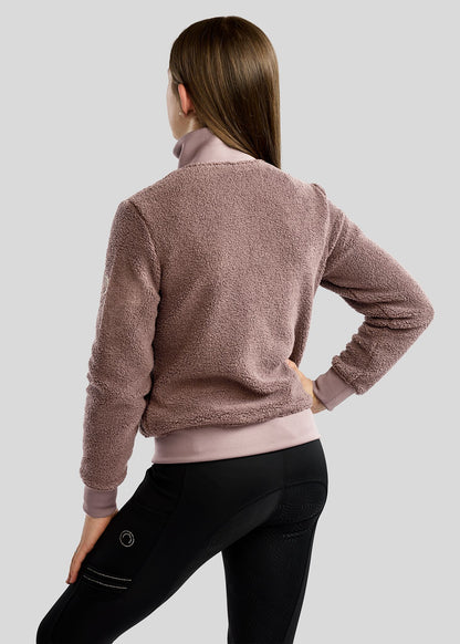 MoEbba Junior Chaqueta Teddy con Golden Quartz Crystal Tape - Nougat Brown