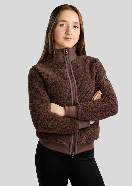 MoEbba Junior Chaqueta Teddy con Golden Quartz Crystal Tape - Black Peony