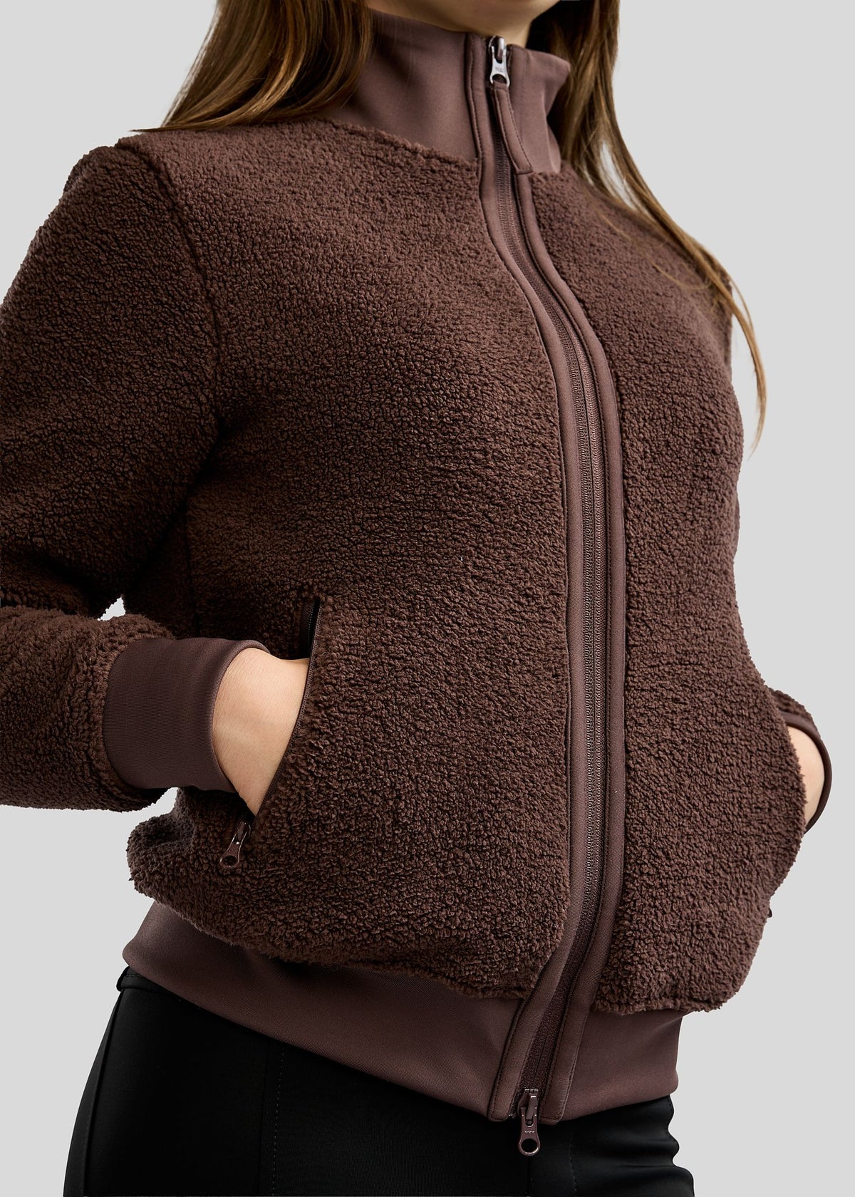 MoEbba Junior Chaqueta Teddy con Golden Quartz Crystal Tape - Black Peony