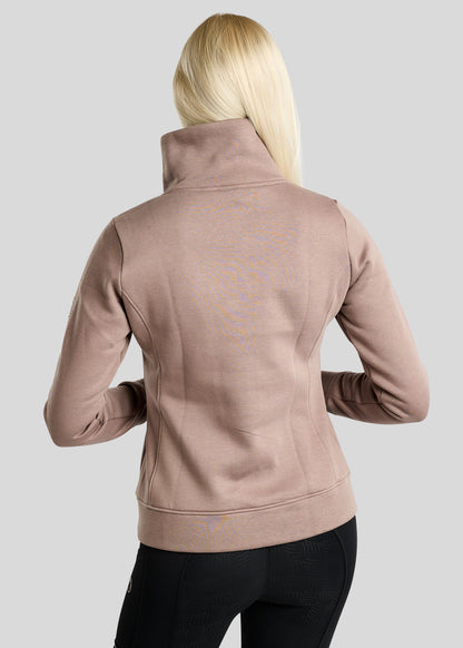 MoNaja Sudadera Montar con Cuello Alto y Cristales Golden Quartz - Nougat Brown