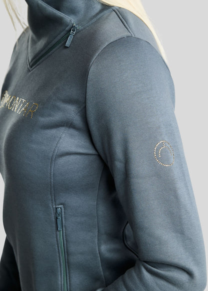MoNaja Sudadera Montar con Cuello Alto y Cristales Golden Quartz - Dark Slate