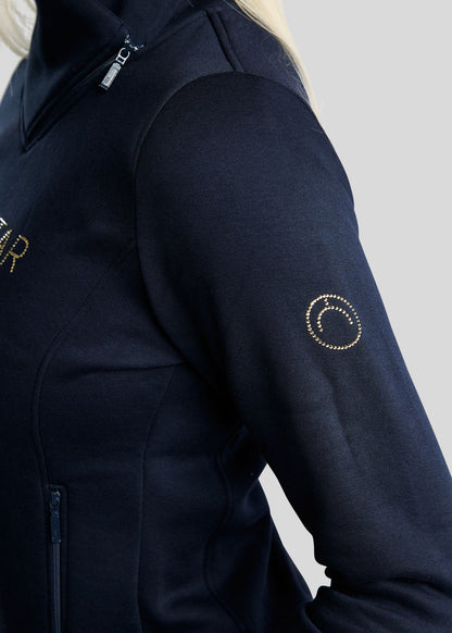 MoNaja Sudadera Montar con Cuello Alto y Cristales Golden Quartz - Navy