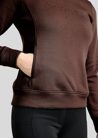 MoNaja Sudadera Montar con Cuello Alto y Cristales Golden Quartz - Black Peony