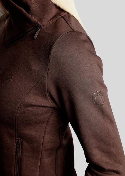 MoNaja Sudadera Montar con Cuello Alto y Cristales Golden Quartz - Black Peony