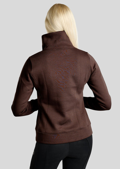 MoNaja Sudadera Montar con Cuello Alto y Cristales Golden Quartz - Black Peony