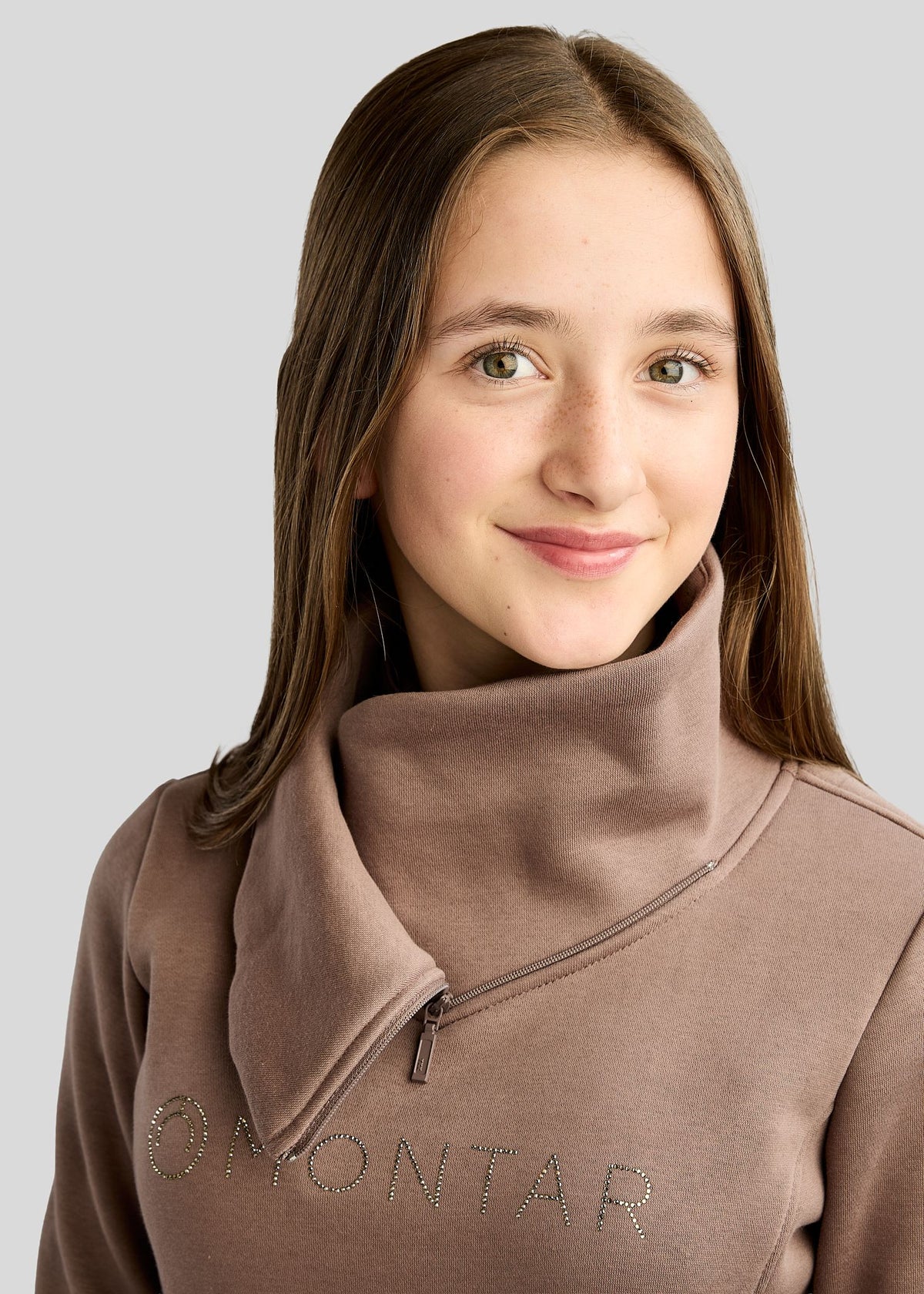 MoNaja Junior Sudadera con Cuello Alto y Cristales Golden Quartz - Nougat Brown