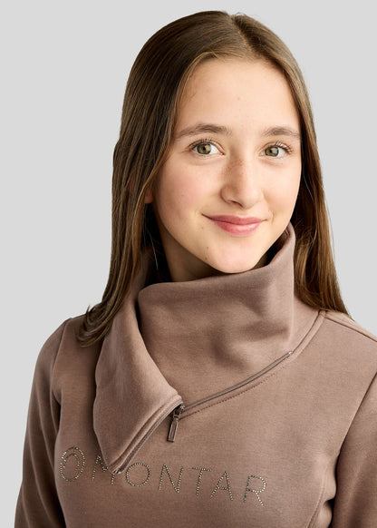 MoNaja Junior Sudadera con Cuello Alto y Cristales Golden Quartz - Nougat Brown