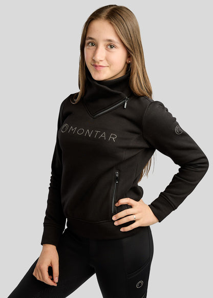 MoNaja Junior Sudadera con Cuello Alto y Cristales Golden Quartz - Negro