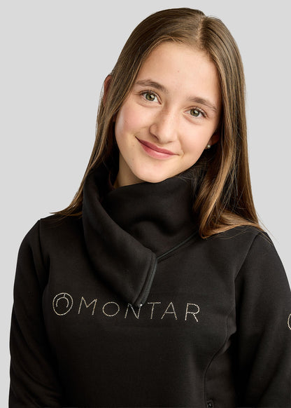MoNaja Junior Sudadera con Cuello Alto y Cristales Golden Quartz - Negro