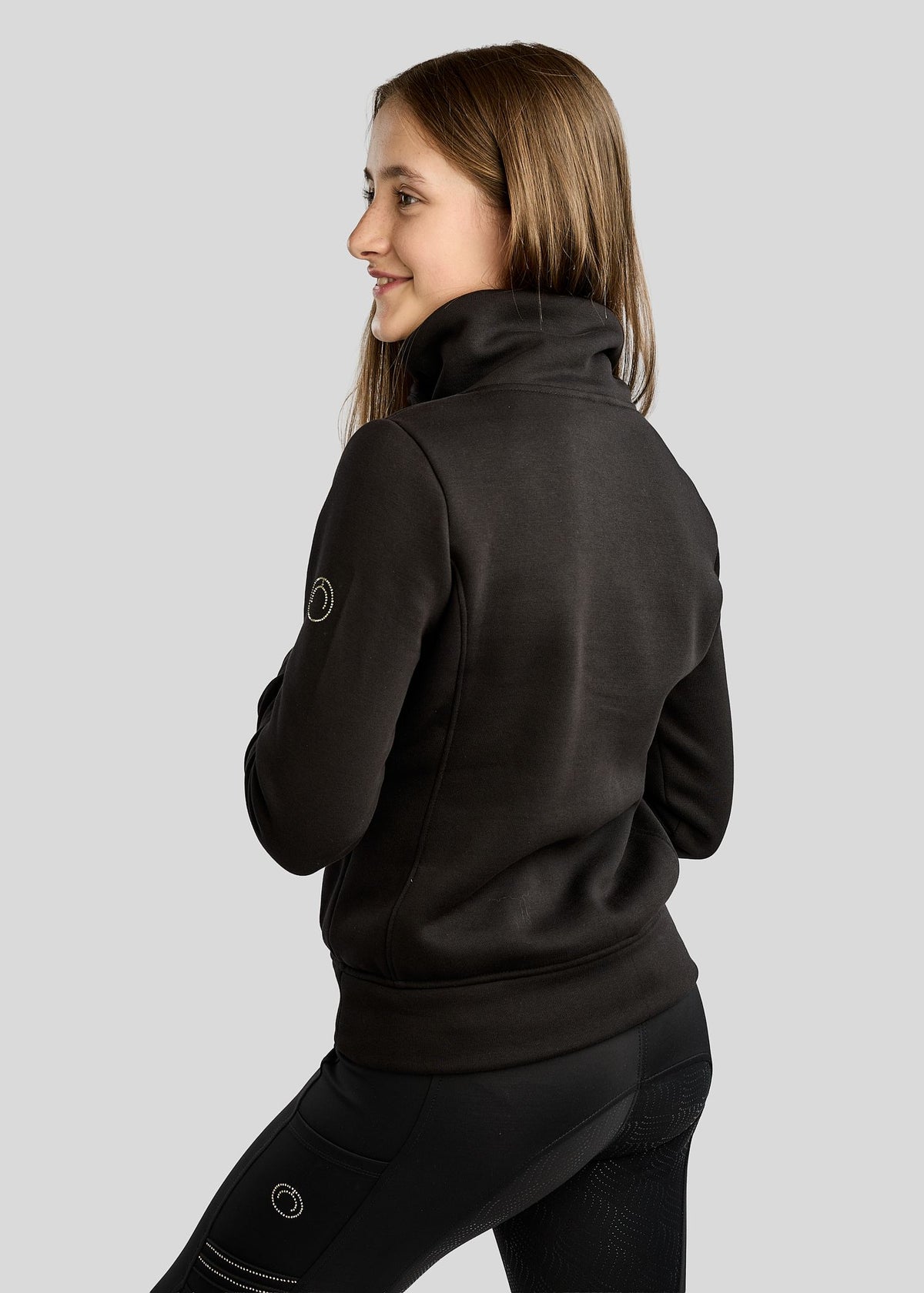 MoNaja Junior Sudadera con Cuello Alto y Cristales Golden Quartz - Negro