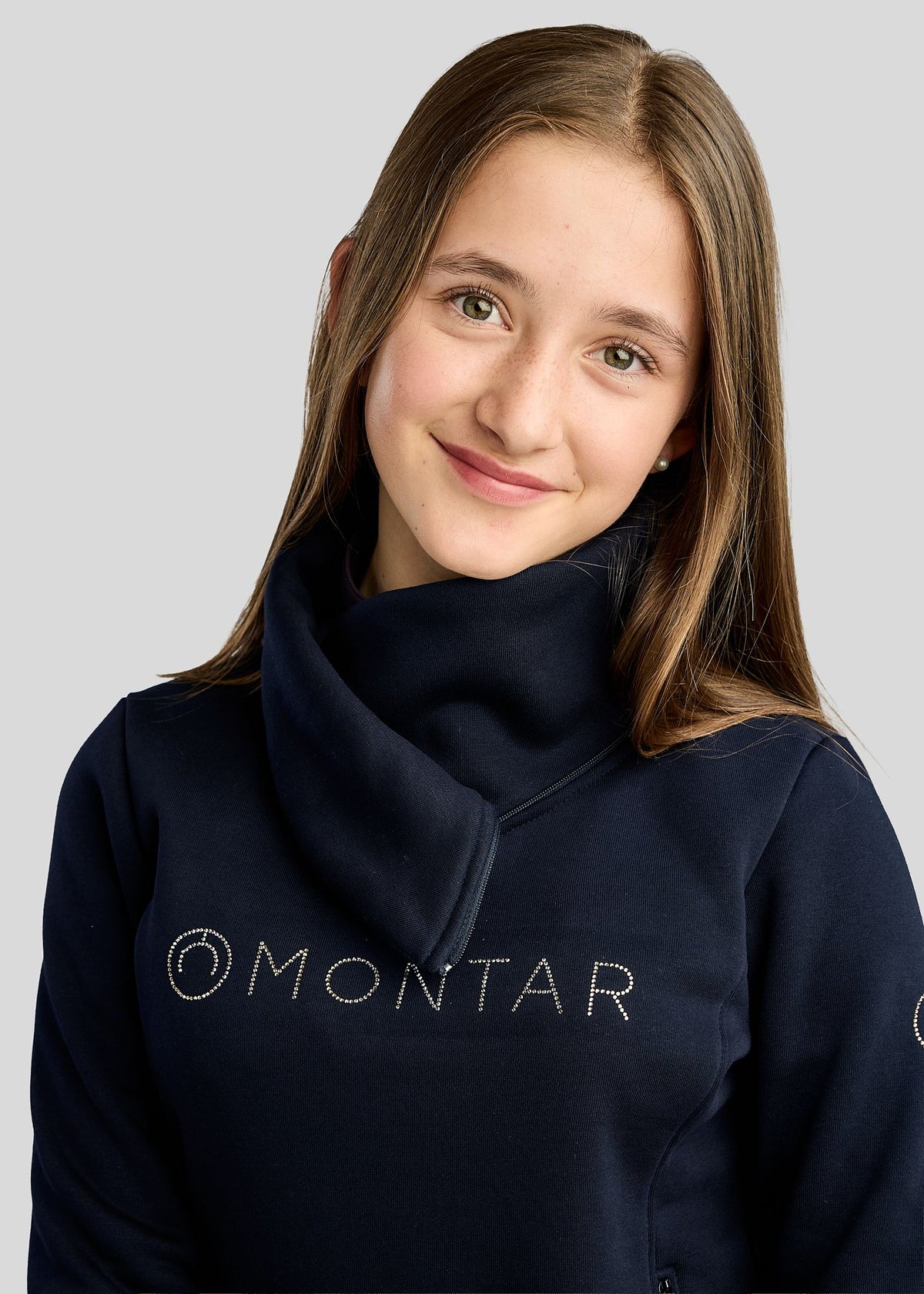 MoNaja Junior Sudadera con Cuello Alto y Cristales Golden Quartz - Navy