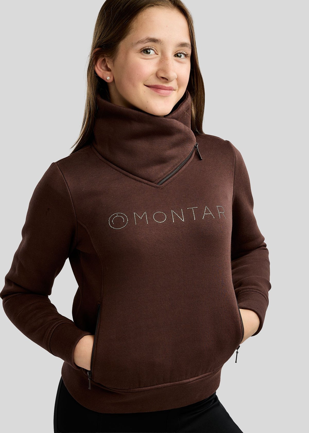 MoNaja Junior Sudadera con Cuello Alto y Cristales Golden Quartz - Black Peony
