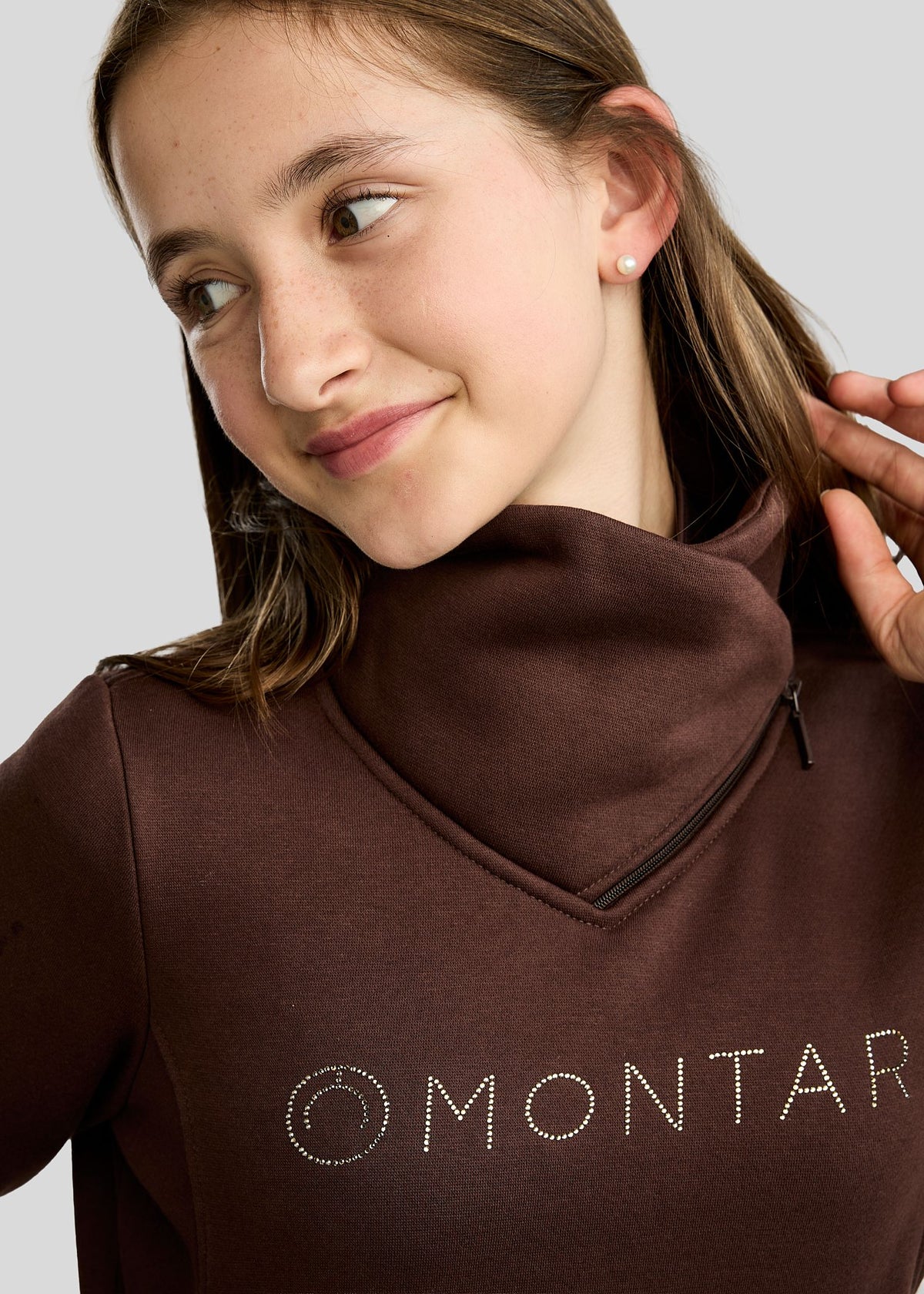 MoNaja Junior Sudadera con Cuello Alto y Cristales Golden Quartz - Black Peony
