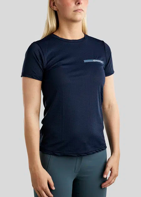 MoStella camiseta Mesh Tee con Contrast Stated Logo - Navy