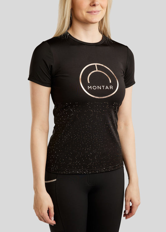 MoCille camiseta con champagne print - Negro