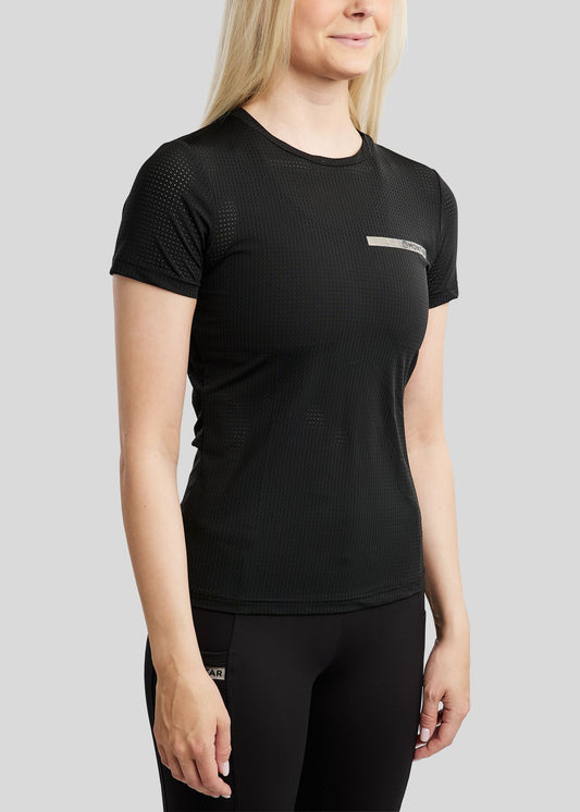 MoTilley Camiseta laser cut Ligera, Transpirable y Estilo Deportivo - Negro