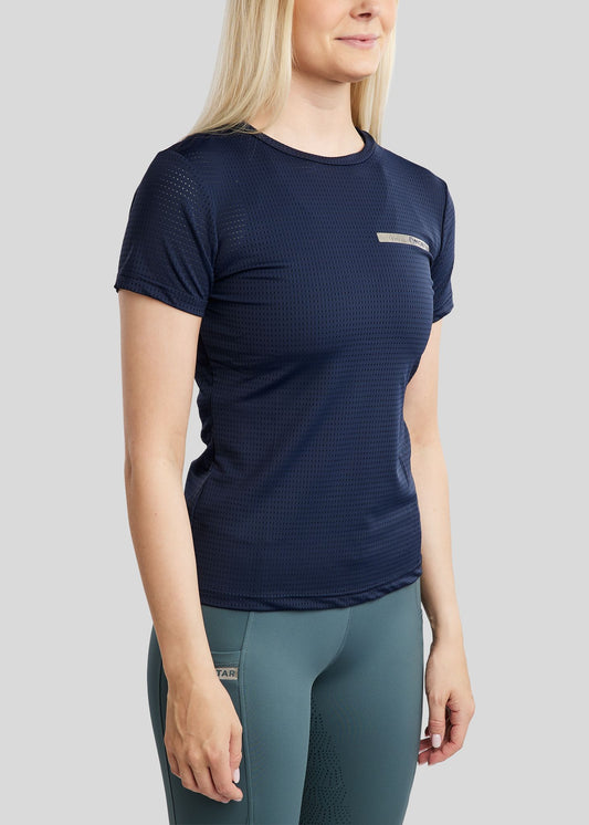 MoTilley Camiseta laser cut Ligera, Transpirable y Estilo Deportivo - Navy