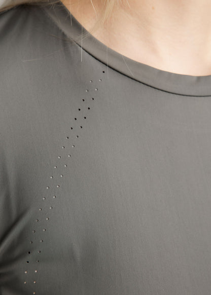 MoZike Refined camiseta laser cut - Gris