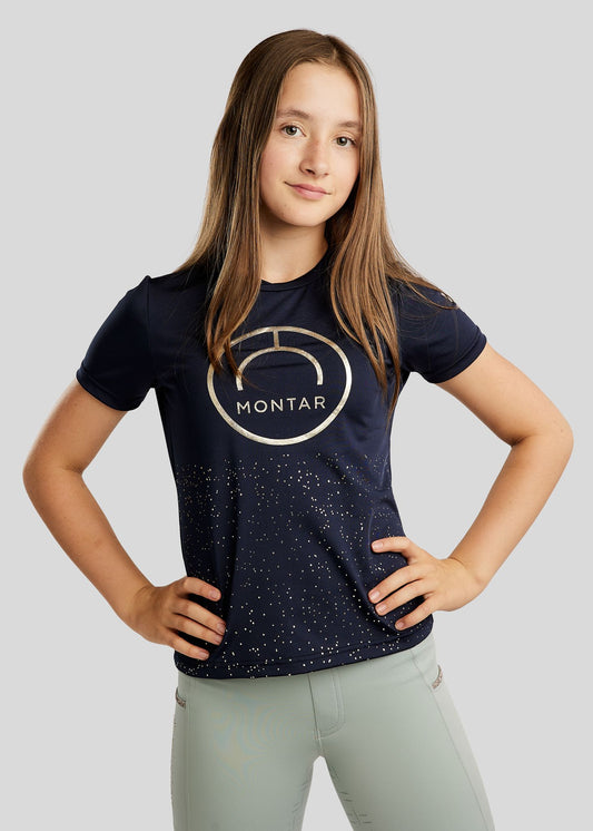 MoCille Junior camiseta con champagne print - Navy